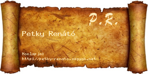 Petky Renátó névjegykártya